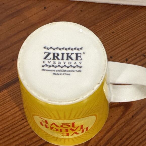 Live Laugh Love Tall Yellow And Red Coffee Mug 12 Oz By Zrike Everyday - Picture 6 of 6